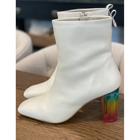 Kurt Geiger London Leather Rainbow Block Heel Booties Women’s Sz US 9.5/EU 40.5 - Picture 2 of 12